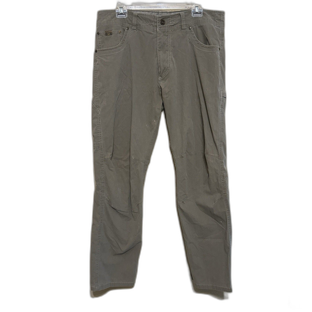 Kuhl Revolvr Pants Men 36x32 Tan Brown Outdoor Hiking Camp Chinos Small Flaw